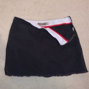 Black denim skirt